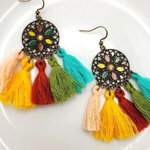 Multicolor Tassel Earrings